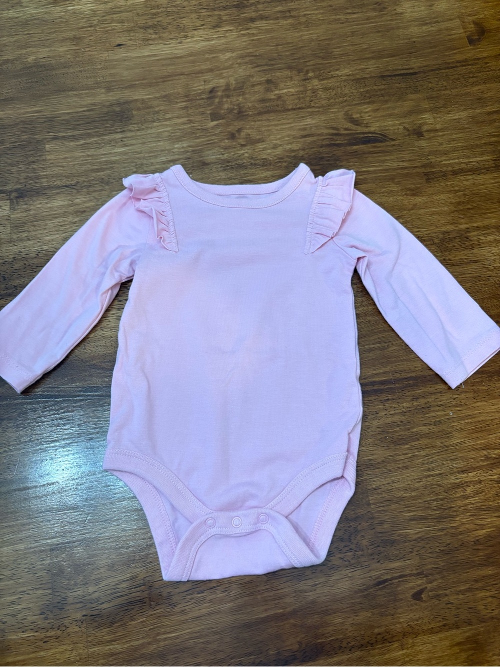Cat & Jack Light Pink Long-Sleeve Ruffle Bodysuit